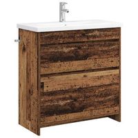 juego de muebles de bano madera envejecida 81 x 40 x 845 cm vidaxl