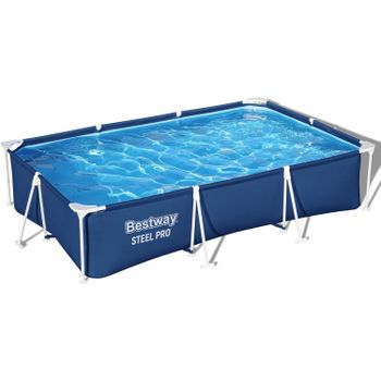 Piscina desmontable rectangular Bestway Splash FP de PVC azul 400x211x81 cm con depuradora incluida tipo I de 1.249 L/h y capacidad 5.700 L para jardín