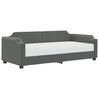 sofa cama  cama para adulto  sofa convertible con colchon tela gris oscuro 90x190 cm
