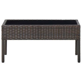 Mesa De Jardín | Mesa De Exterior Ratán Sintético Marrón 75x40x37 Cm