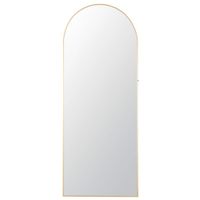 espejo de pie en arco de aluminio dorado 80x197 cm