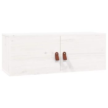 Armario De Pared De Madera Maciza De Pino Blanco 80x30x30 Cm Vidaxl