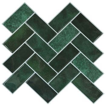 Azulejo En Espiga 50 Uds. Verde Oscuro 30 X 30 Cm Vidaxl