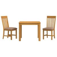 conjunto de comedor 3 uds gris madera de roble solido vidaxl