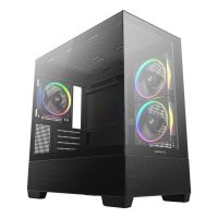 caja deepcool cg380 3f negro panoramica 3 ventiladores argb vidrio templado