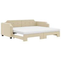 sofa cama nido con colchon tela crema 90x200 cm vidaxl