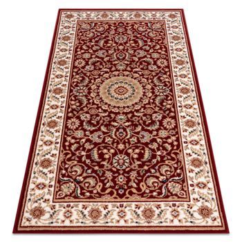 Alfombra De Lana Nain Rosetón, Marco 7176/51066 Burdeos 160x230 Cm