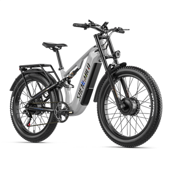 Bicicleta eléctrica para adultos Shengmilo S600, 2000W con dos motores bici eléctrica , bicicleta eléctrica de montaña para hombre, batería de 48V 17.5Ah, 26 pulgadas fat bike eléctrica