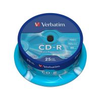verbatim datalife cd-r 52x bobina 25 unds