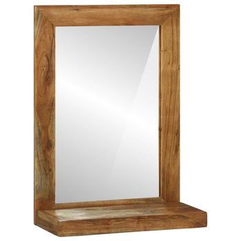 Vidaxl Espejo De Baño Marrón 50 X 22 X 70 Cm Madera De Acacia Sólida