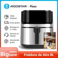 freidora de aire de 8l ventana grande10 funciones  3 modos panel led tactil apta para lavavajillas libro de recetas 2000w