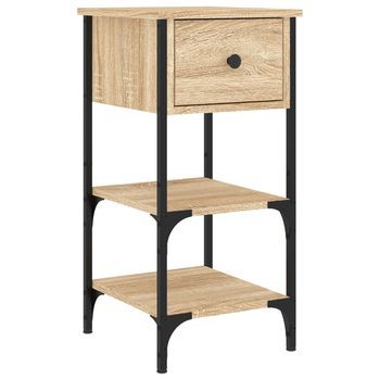 Mesita De Noche Madera De Ingeniería Roble Sonoma 34x36x70 Cm Vidaxl