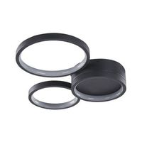 lampara de techo led de metal negro 3 luces forma redonda moderno glamour agnat
