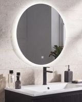espejo de bano led de vidrio plateado 60x60