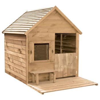 Casita Infantil De Madera 100% Tratada Con Banco Heidi Soulet