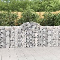 cestas de gaviones 2 piezas  gavion para piedras  gavion decorativo forma de arco hierro 200x30x100120 cm cfw164270