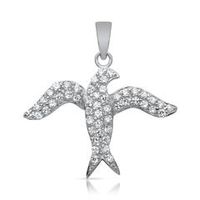 exclusivo colgante de golondrina de plata 925