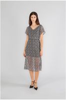 vestido largo de georgette estampado optical black xxl