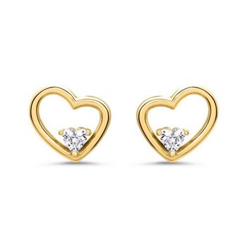 Pendientes de mujer corazones de plata 925 bañada en oro