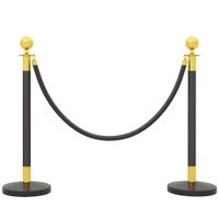 homcom postes separadores de acero inoxidable de 2 piezas 96 cm de altura base rellenable 2 cuerdas de terciopelo negro