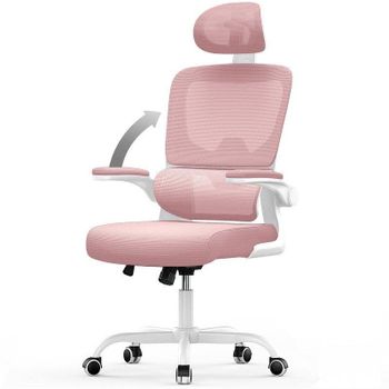 Silla de oficina ergonómica Naspaluro con soporte lumbar y reposabrazos plegables