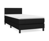 cama box spring con colchon tela negro 90x200 cm rayas horizontales