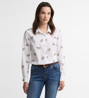 barbour para mujer lsh1644 camisa brambles blanco s casual algodon manga larga