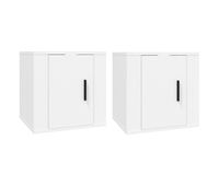 muebles para tv de pared 2 unidades blanco 40x345x40 cm