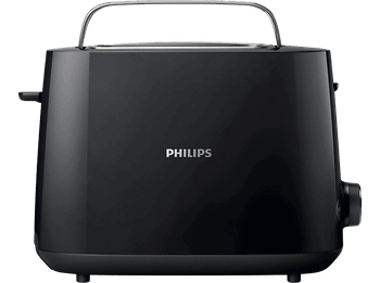 Tostadora - Philips HD2581/90, 8 ajustes, Rejilla calientabollos, Función extraelevación, 900 W, Negro