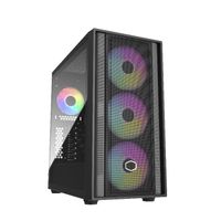 torre cooler master masterbox 600 atx 3x140mm rgb vidrio templado negro