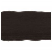 tablero mesa madera tratada borde vivo marron 80x50x2-6 cm vidaxl