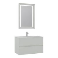 conjunto de mueble con lavabo y espejo 2 piezas  - 91 x 51 x 55 cm - mate cashmere