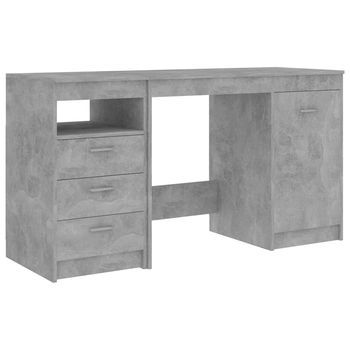 Escritorio De Madera De Ingeniería Gris Hormigón 140x50x76 Cm Vidaxl