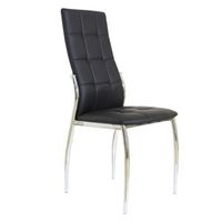 pack 4 sillas laci estilo moderno negras comedor salon polipiel cromadas 101x51x45