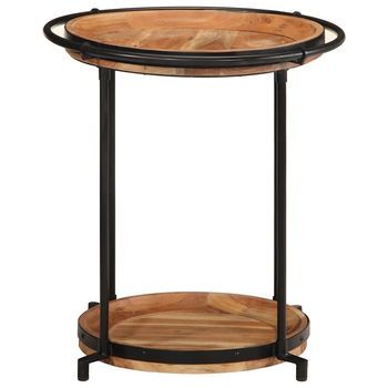 Mesa Auxiliar Madera Maciza De Acacia Ø55x60 Cm