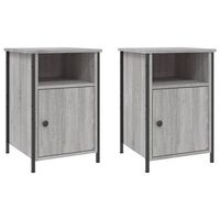 mesitas de noche 2 uds madera contrachapada gris 40x42x60 cm vidaxl