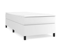 estructura de cama box spring cuero sintetico blanco 100x200 cm