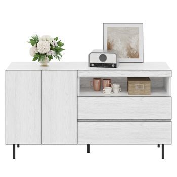 Aparador - Mueble De Salón Y Comedor - Tablero De Partículas - Blanco (140x42x77cm)