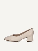 caprice pumps beige made of leather with trapeze heel size 42