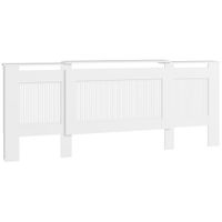 homcom cubierta para radiador diseno de lamas longitud ajustable 125-201 cm mdf blanco