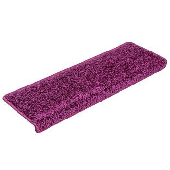 Alfombrillas Para Escaleras 10 Piezas 65x21x4 Cm Violeta Borde Rectangular