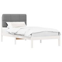 estructura de cama con cabecera tapizada gris claro 90 x 190 cm vidaxl