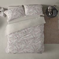 funda nordica 50 algodon diseno tropical greige 150 x 190200 cm - greige - burrito blanco