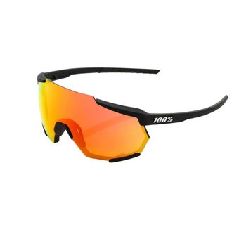 Gafas 100% Racetrap Soft Tact Negro - Hiper Rojo Multilayer Lente Mirror