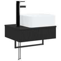lavabo de lavado montado en la pared negro 53 x 35 x 39 cm vidaxl