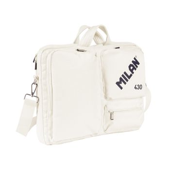 Milan 403 since 1918 maletin para portatiles hasta 17” - cierre de cremallera - 3 compartimentos - 42x34x9cm - color beige