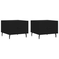 2 uds mesas de centro - mesas de cafe madera de ingenieria negro 50x50x40 cm