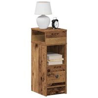 mesitas de noche 2 uds - mueble de dormitorio - madera de ingenieria - madera antigua 25x31x66cm