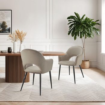 6 sillas de comedor aspecto terciopelo 57 x 61,5 x 87,5 cm gris topo