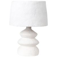 lampara de mesa artesanal de papel mache blanco arapey